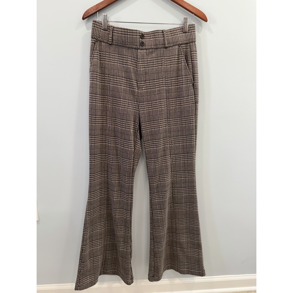 Halara Flex High Waisted Plaid Houndstooth Straight Leg Work Pants Large
